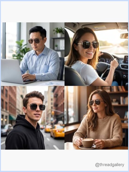 Retro Double Bridge Aviator Sunglasses UV400 Polarized Metal Driving Shades main image 2